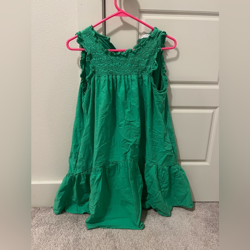 Green ruffle dress